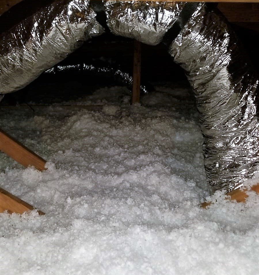 New flex ductwork installed in an attic